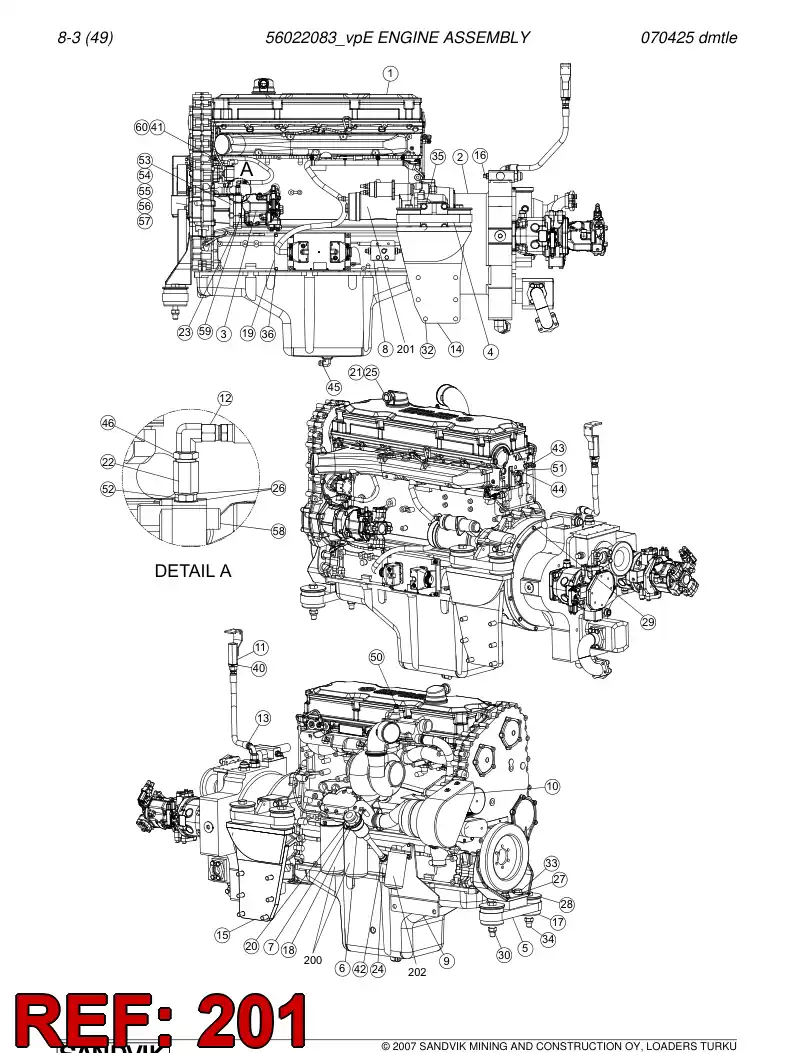 04521152 045 211 52 Starting motor - Sandvik Technical Drawing