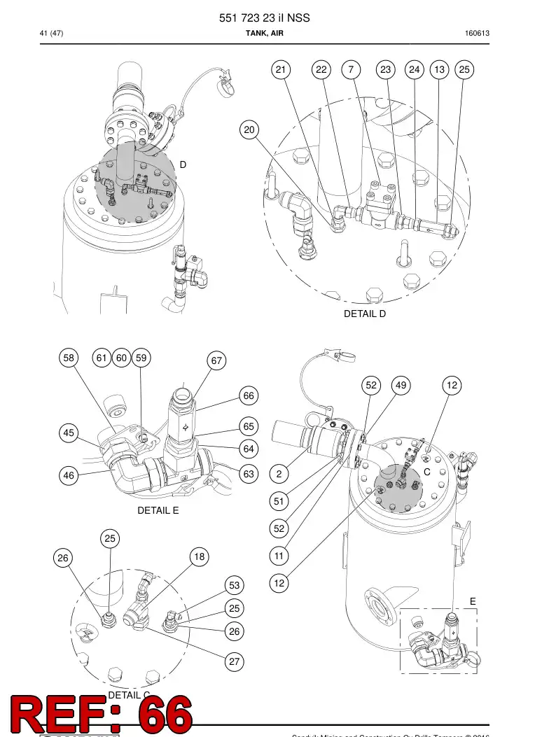 04600170a 046 001 70a Valve, Check - Sandvik Technical Drawing