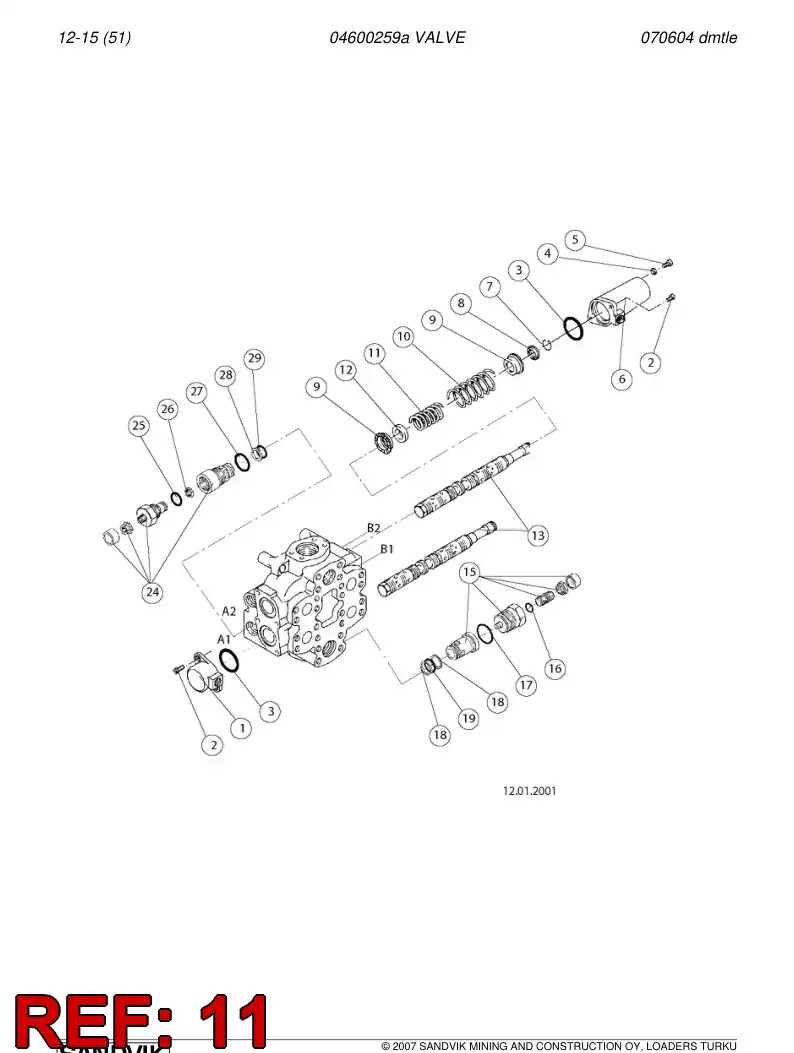04602046 046 020 46 Spring - Sandvik Technical Drawing