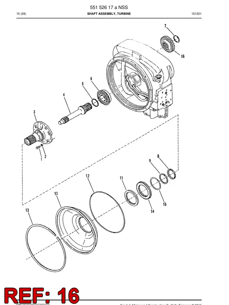 04691151 046 911 51 Gear Wheel - Sandvik Technical Drawing