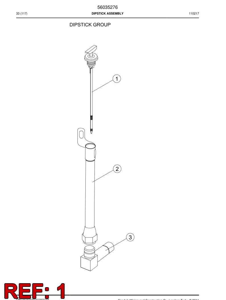 04691153 046 911 53 Dipstick - Sandvik Technical Drawing