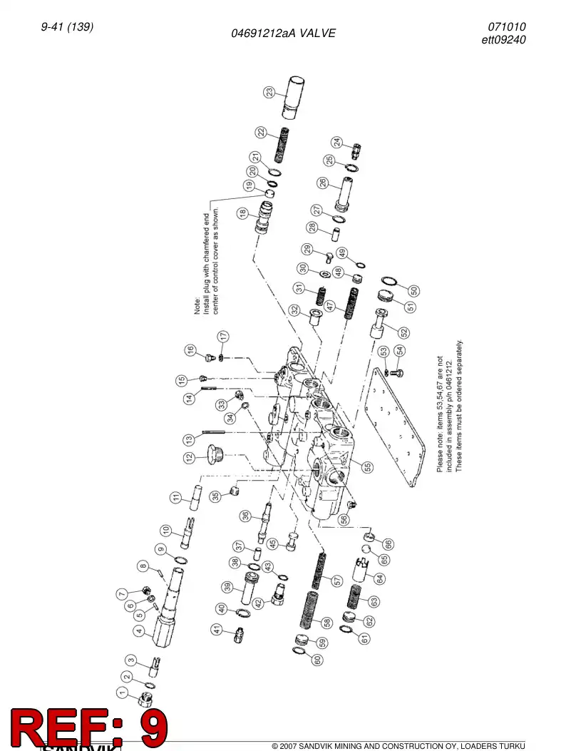 04691212a 046 912 12a VALVE - Sandvik Technical Drawing