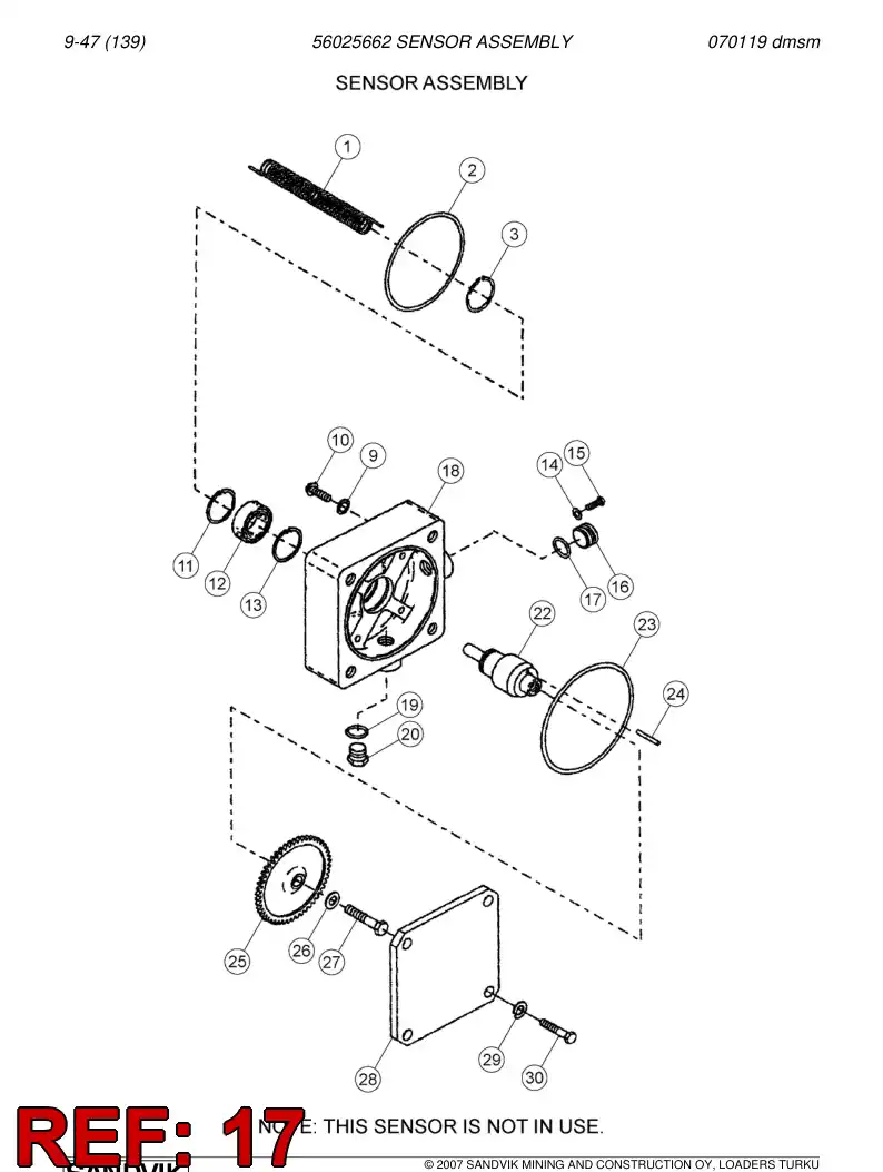 04695052 046 950 52 O-ring - Sandvik Technical Drawing