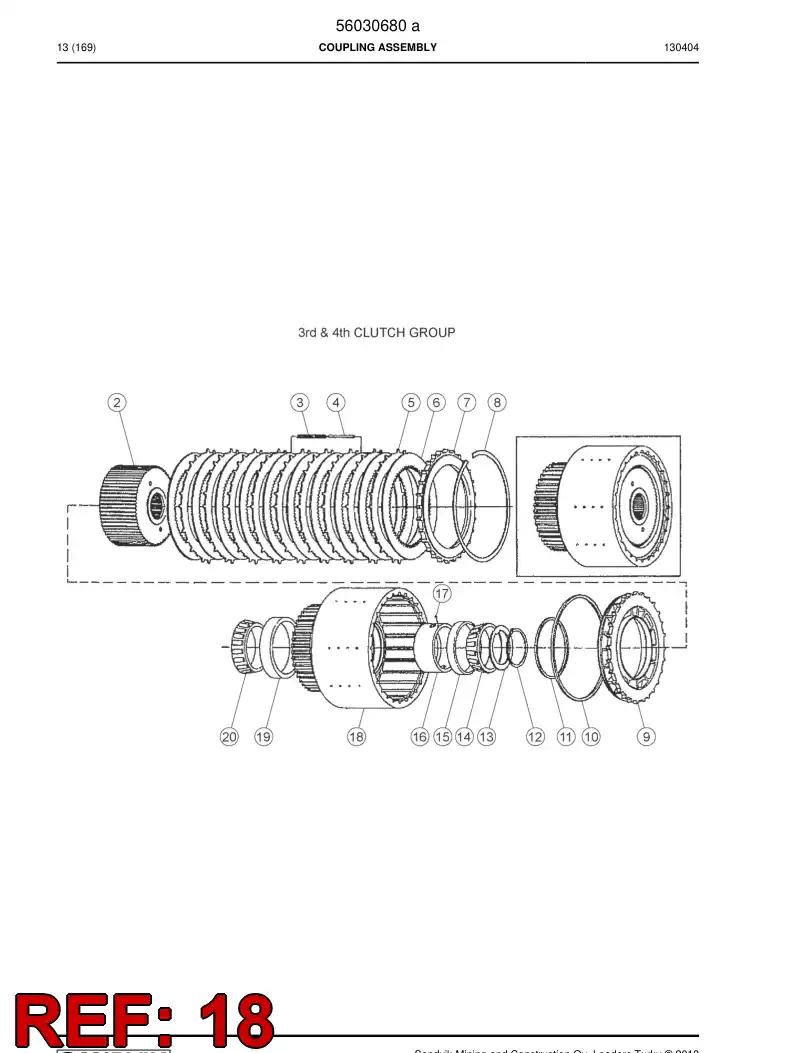 04695708 046 957 08 Clutch Drum Assembly - Sandvik Technical Drawing