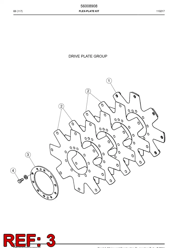 04696157 046 961 57 Ring, Backing - Sandvik Technical Drawing