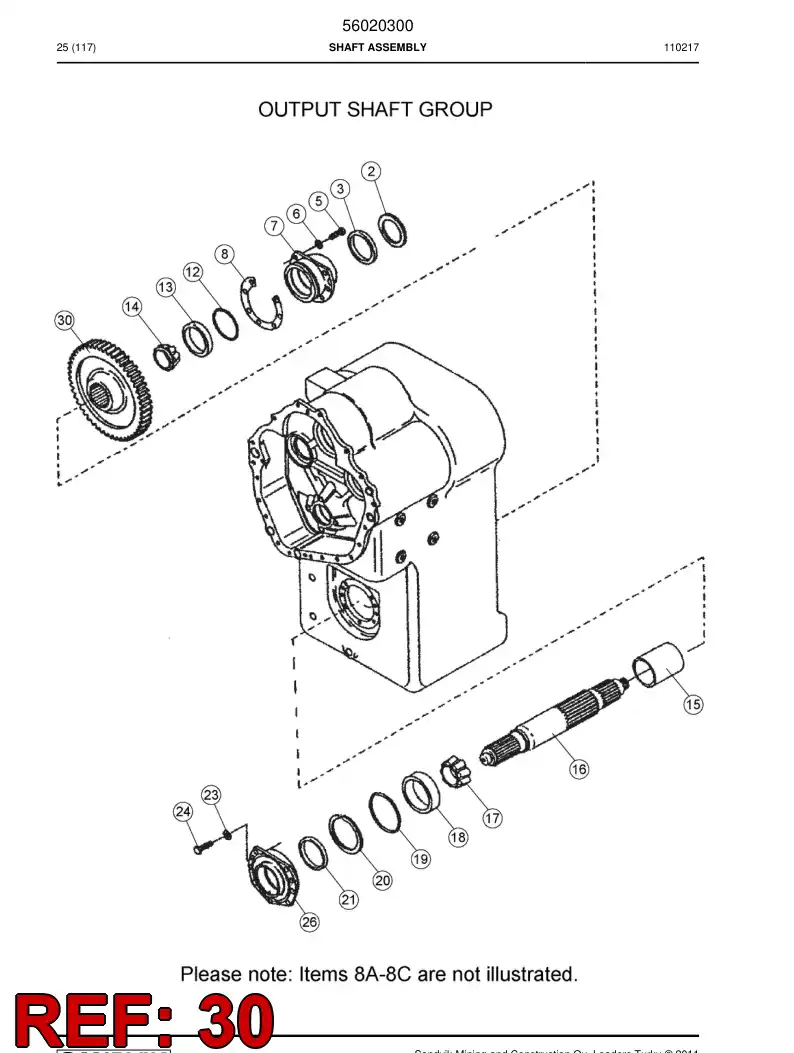 04696914 046 969 14 Gear wheel - Sandvik Technical Drawing