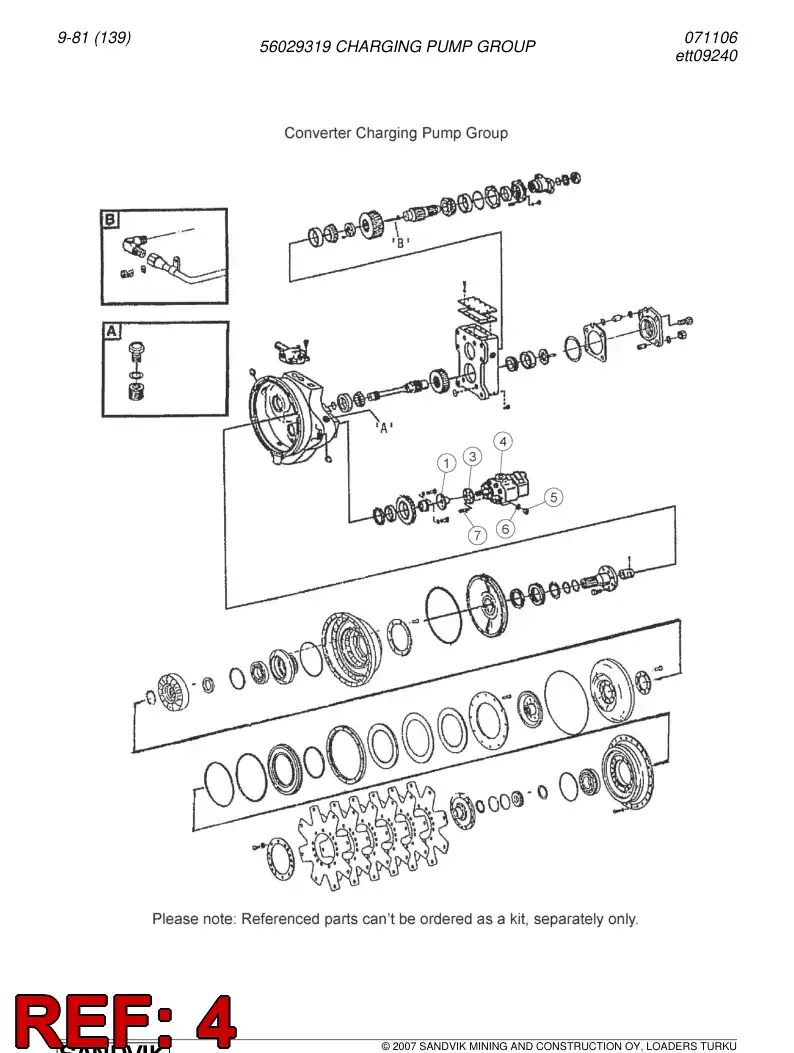 04697333 046 973 33 Hydraulic pump assembly - Sandvik Technical Drawing