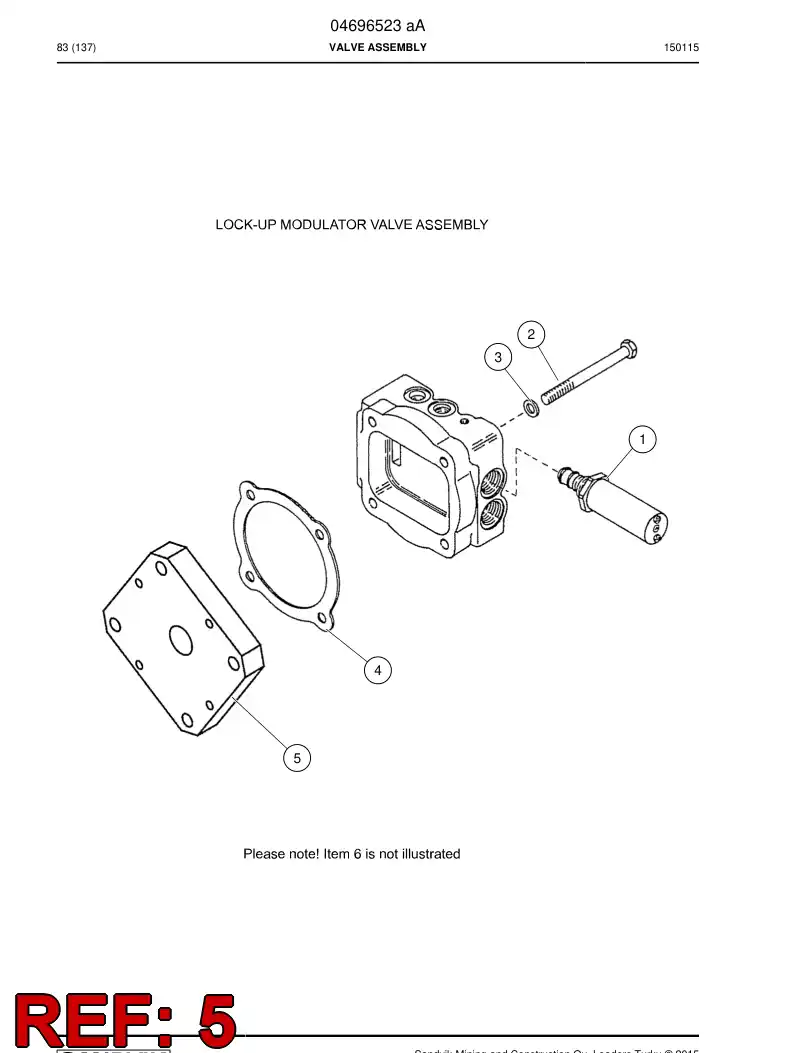 04697343 046 973 43 Plate, Mounting - Sandvik Technical Drawing