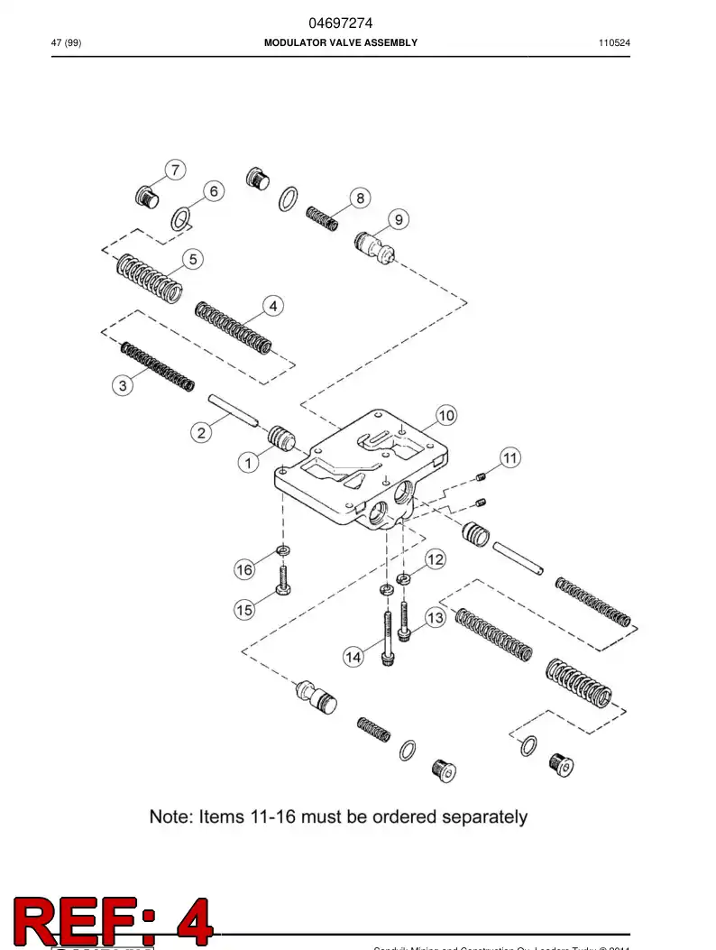 04698099 046 980 99 Spring - Sandvik Technical Drawing