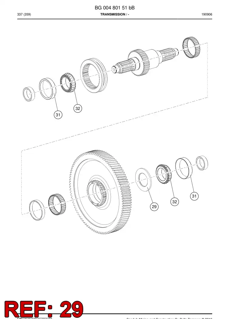 04698541 046 985 41 Plate, Thrust - Sandvik Technical Drawing