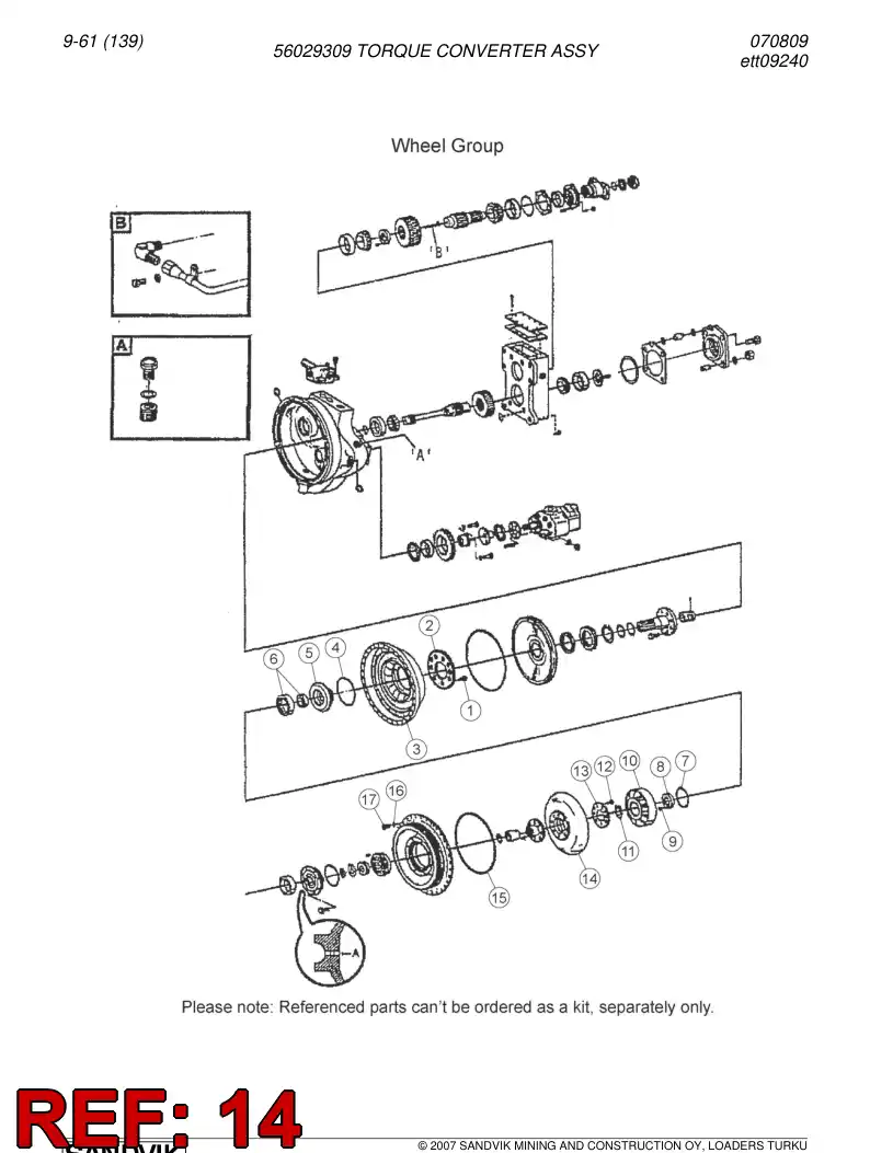 04698617 046 986 17 Turbine - Sandvik Technical Drawing