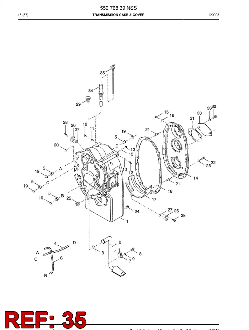 04698708a 046 987 08a Dipstick - Sandvik Technical Drawing