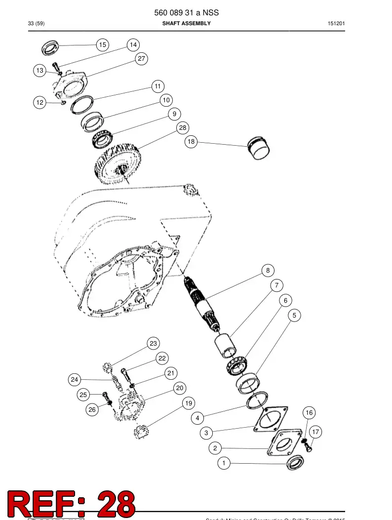 04699983 046 999 83 Gear - Sandvik Technical Drawing