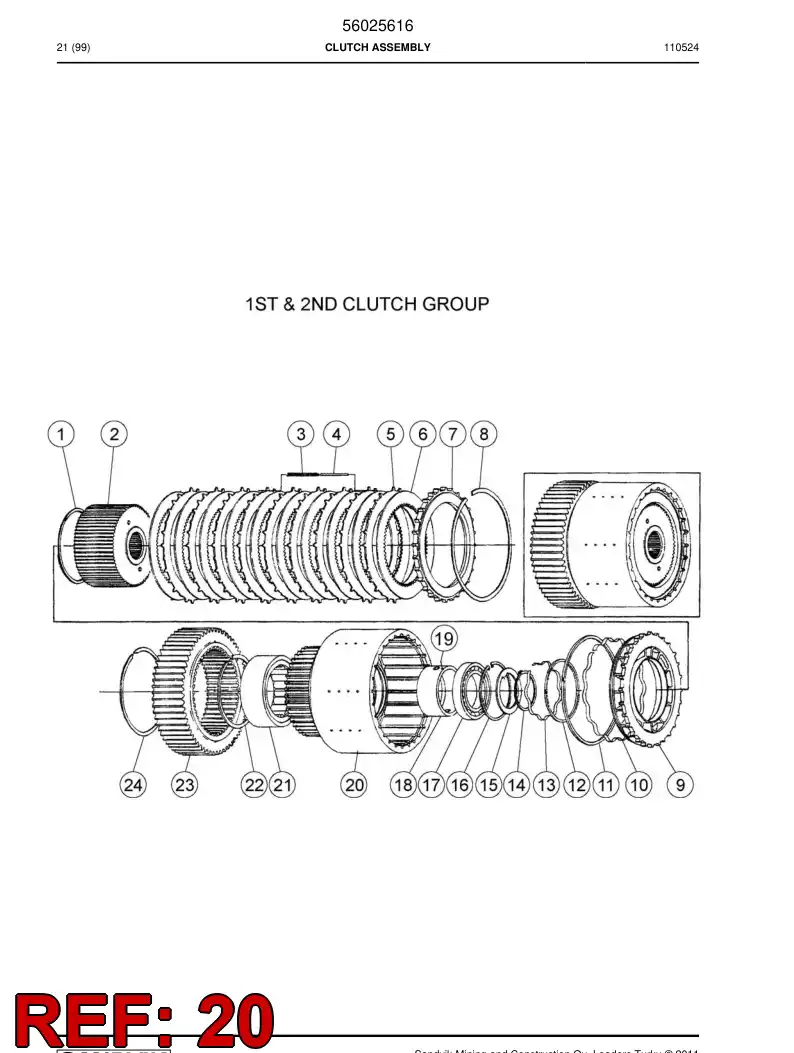 04700409 047 004 09 Clutch drum assembly - Sandvik Technical Drawing