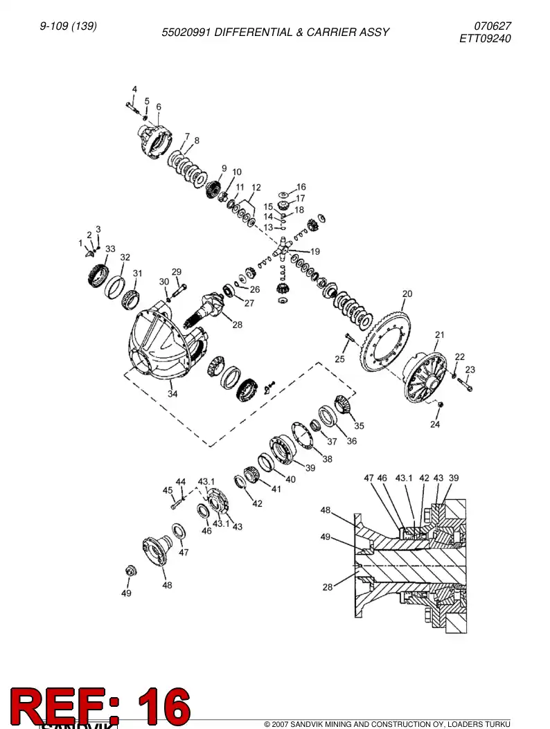 04700750 047 007 50 Thrust washer - Sandvik Technical Drawing