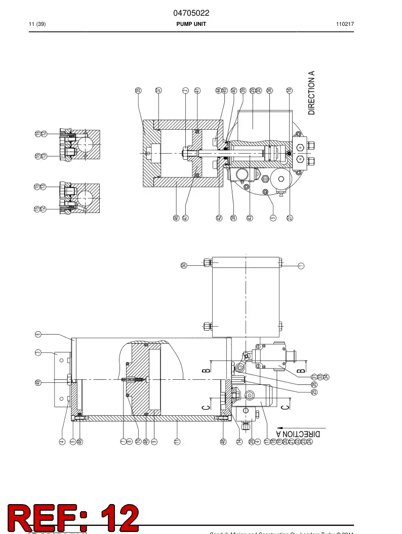 04705945 047 059 45 Inlet valve - Sandvik Technical Drawing