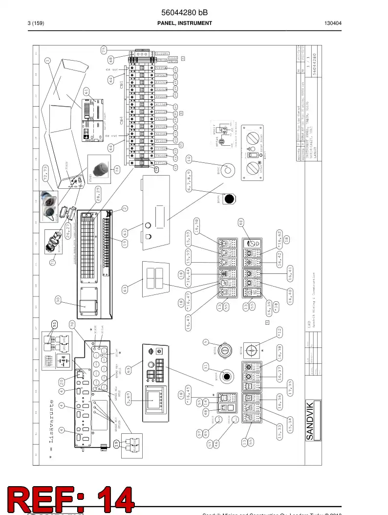 04730776 047 307 76 Switch accessory - Sandvik Technical Drawing