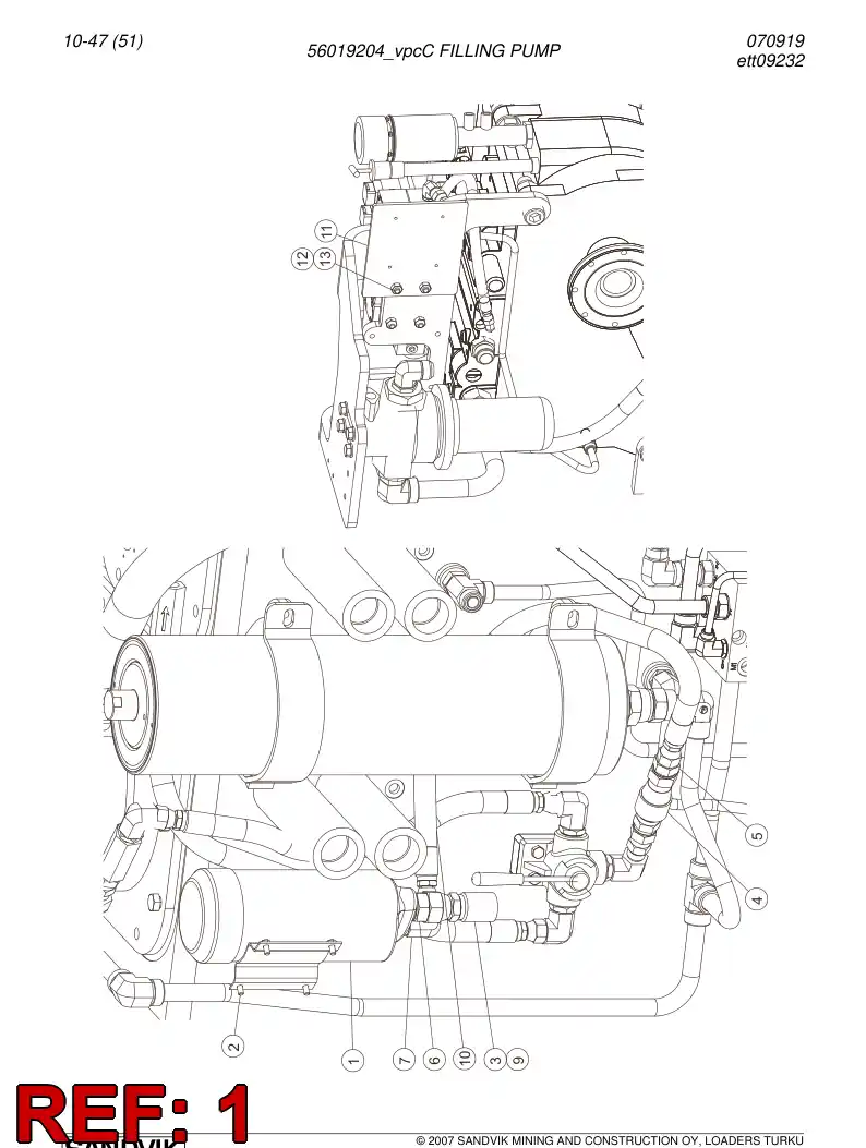 04760539 047 605 39 Pump unit - Sandvik Technical Drawing