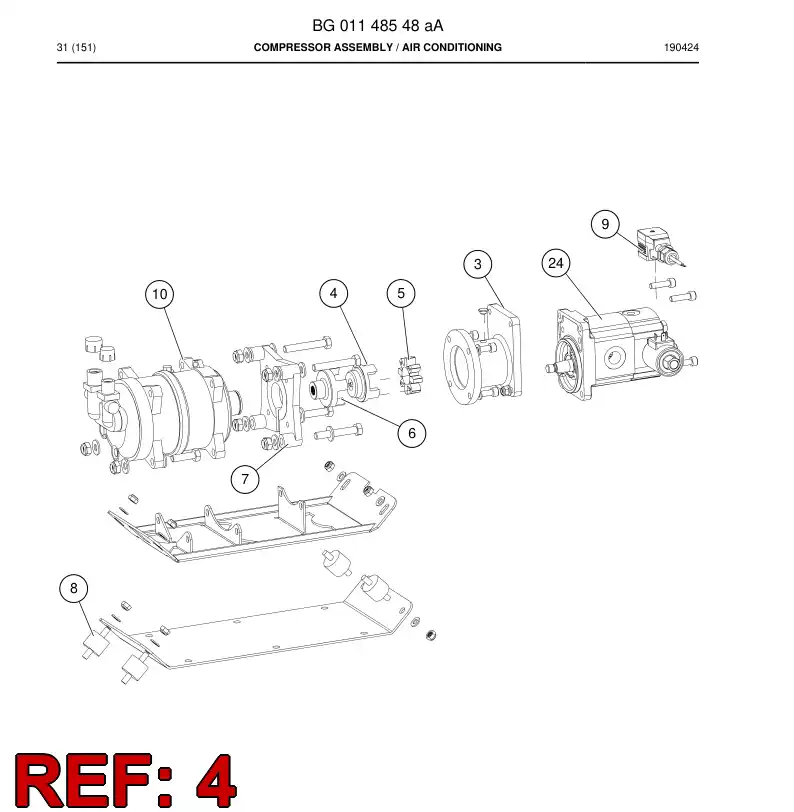 04762158 047 621 58 Clutch - Sandvik Technical Drawing