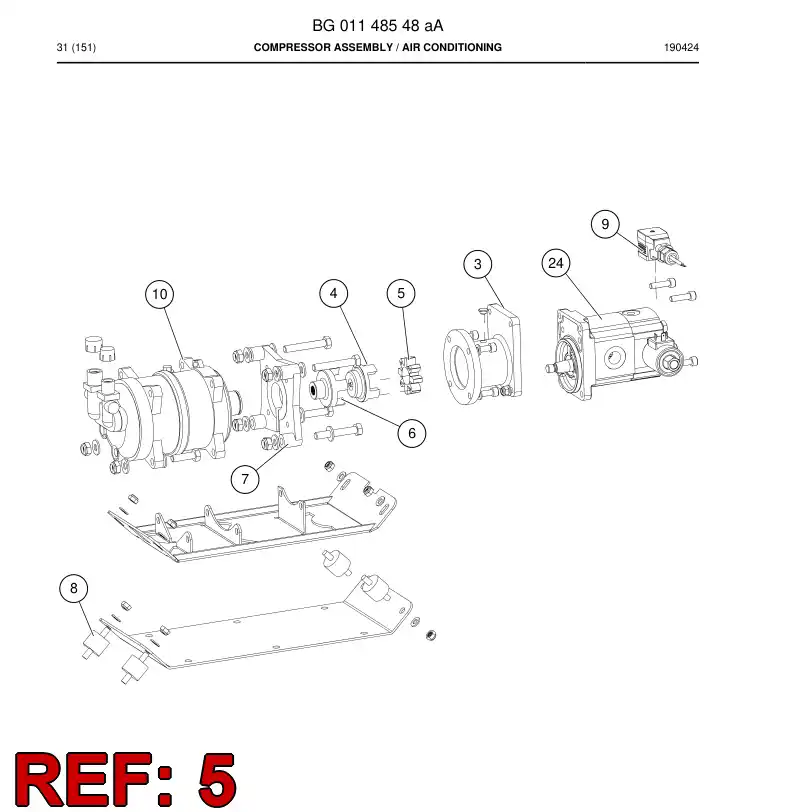 04762159 047 621 59 Elastic mounting element - Sandvik Technical Drawing