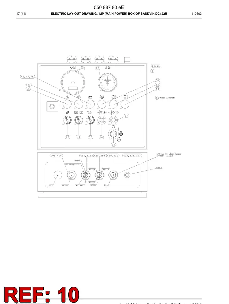 04789250a 047 892 50a Steel enclosure - Sandvik Technical Drawing