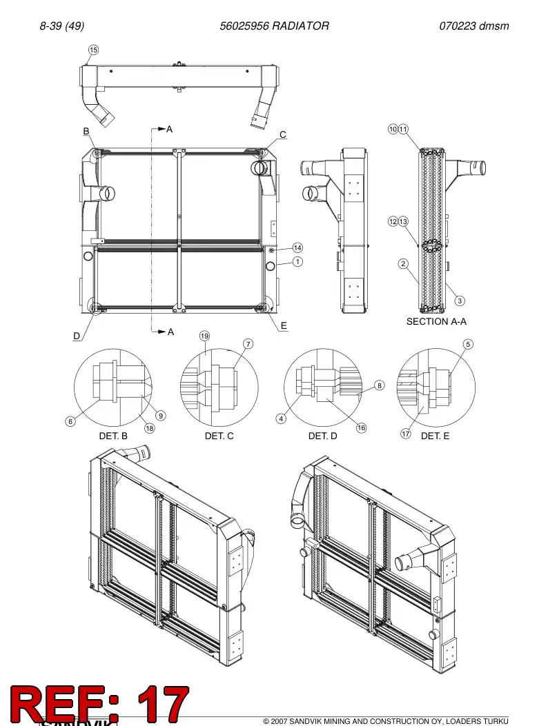 04790390 047 903 90 Guide plate - Sandvik Technical Drawing