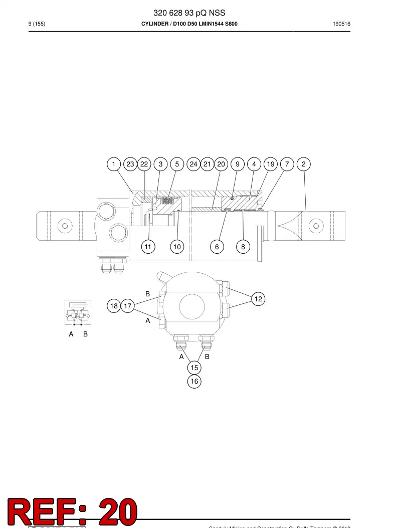 04826668 048 266 68 Limit bushing - Sandvik Technical Drawing