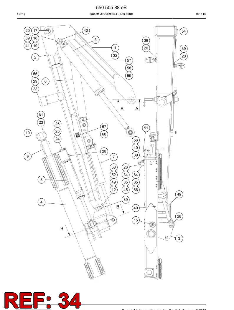 04887108a 048 871 08a Clip - Sandvik Technical Drawing