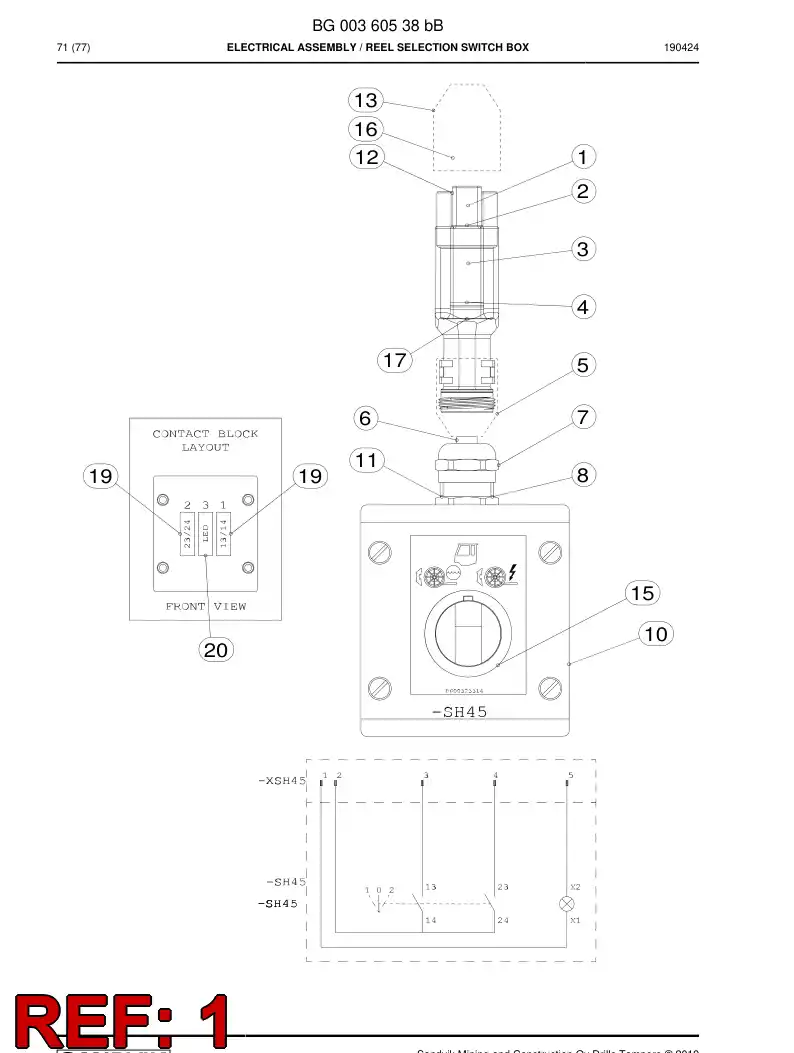 04900631a 049 006 31a Male contact - Sandvik Technical Drawing