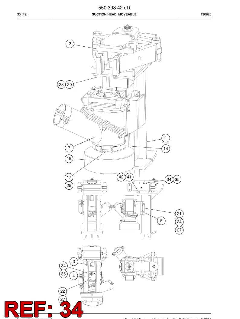 04907628a 049 076 28a Pin - Sandvik Technical Drawing