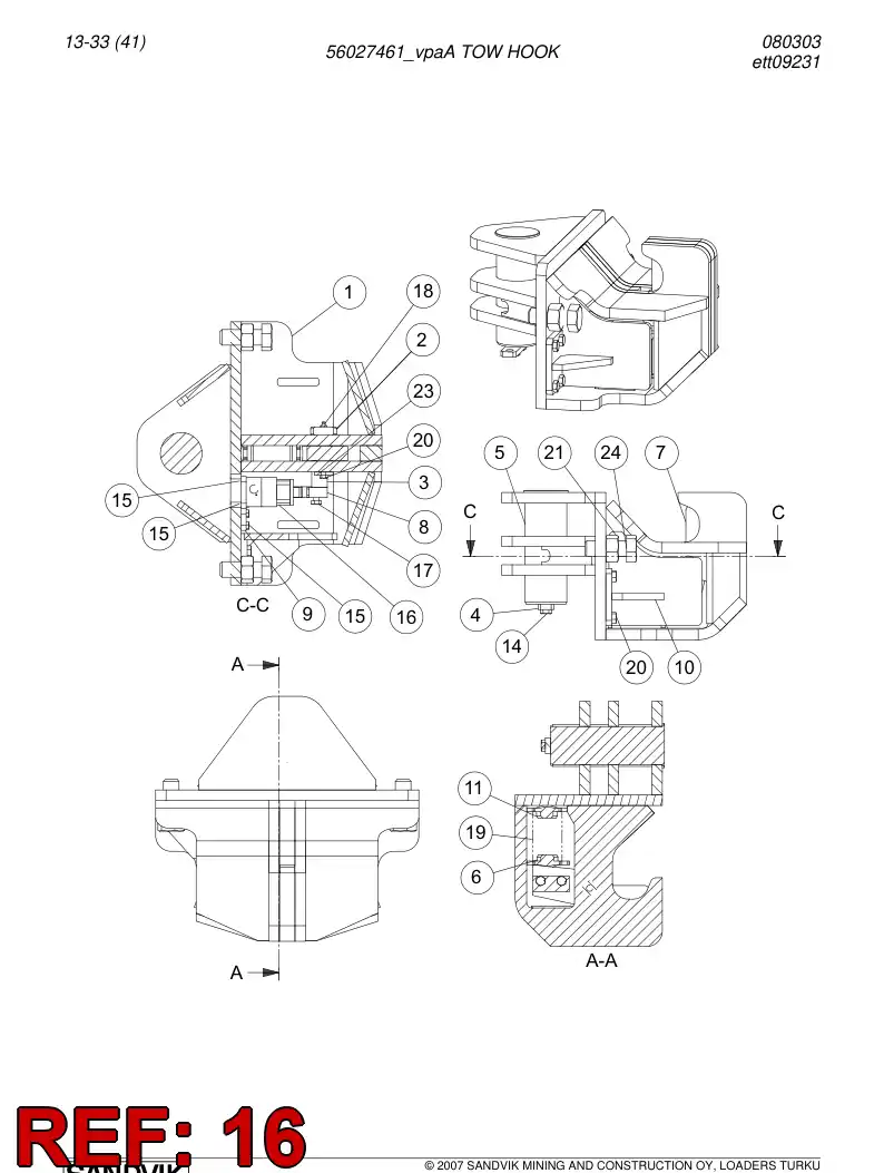 04915036 049 150 36 Valve - Sandvik Technical Drawing
