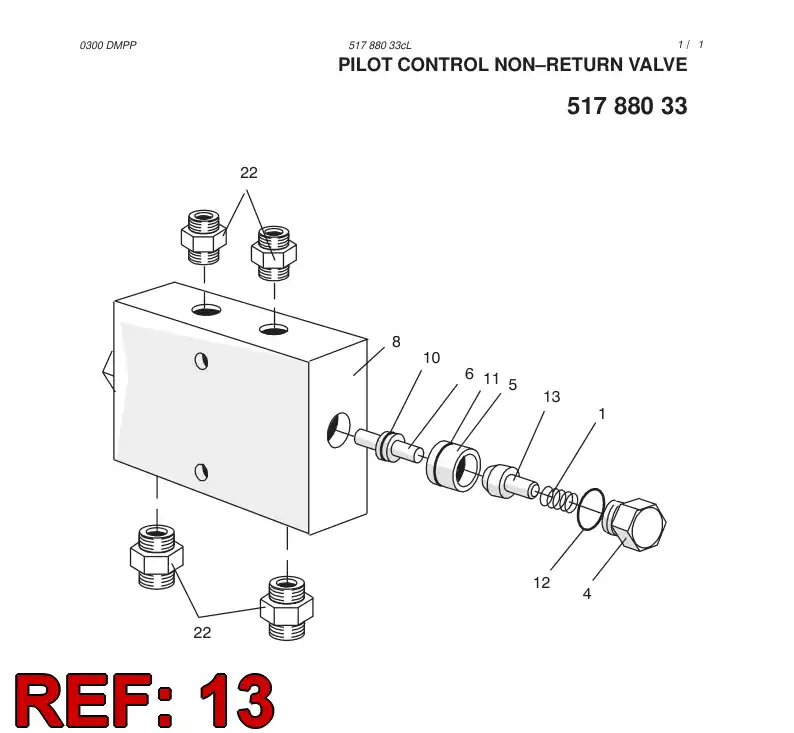 04973558 049 735 58 TAPERED PIN - Sandvik Technical Drawing