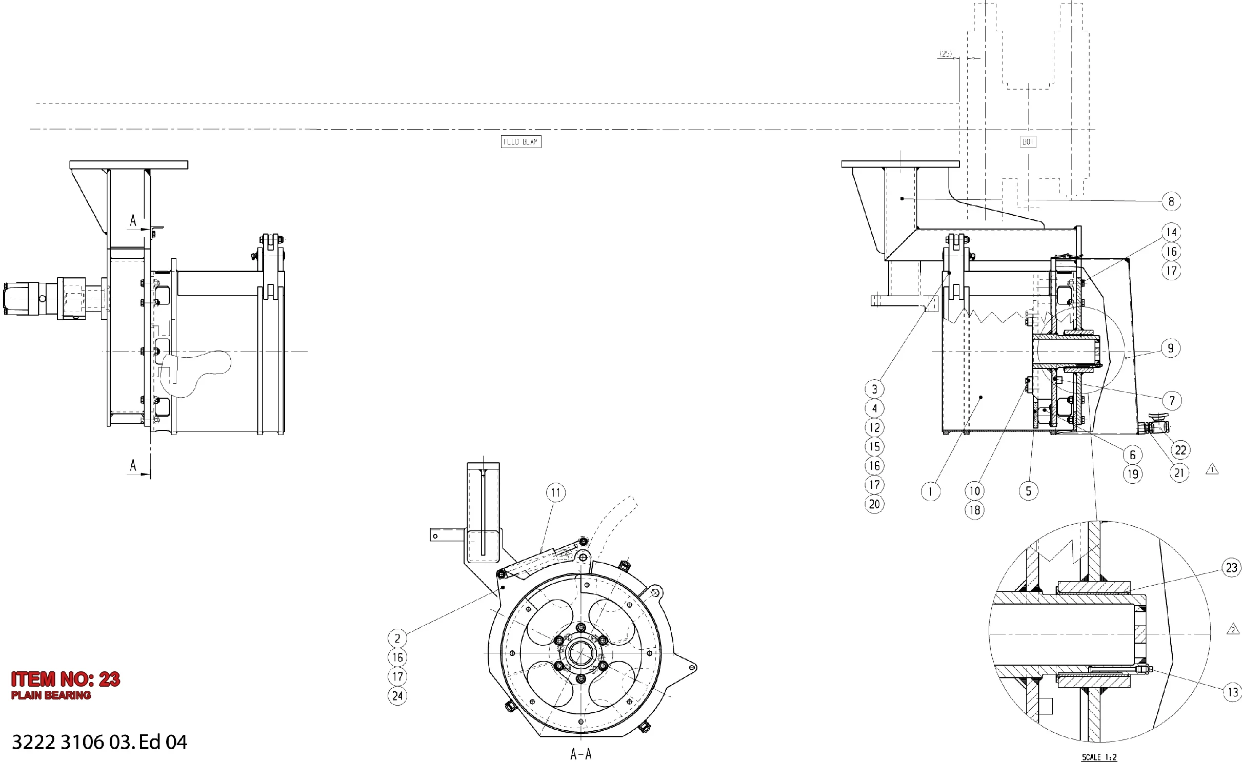 0500 4500 81 PLAIN BEARING - Technical Drawing