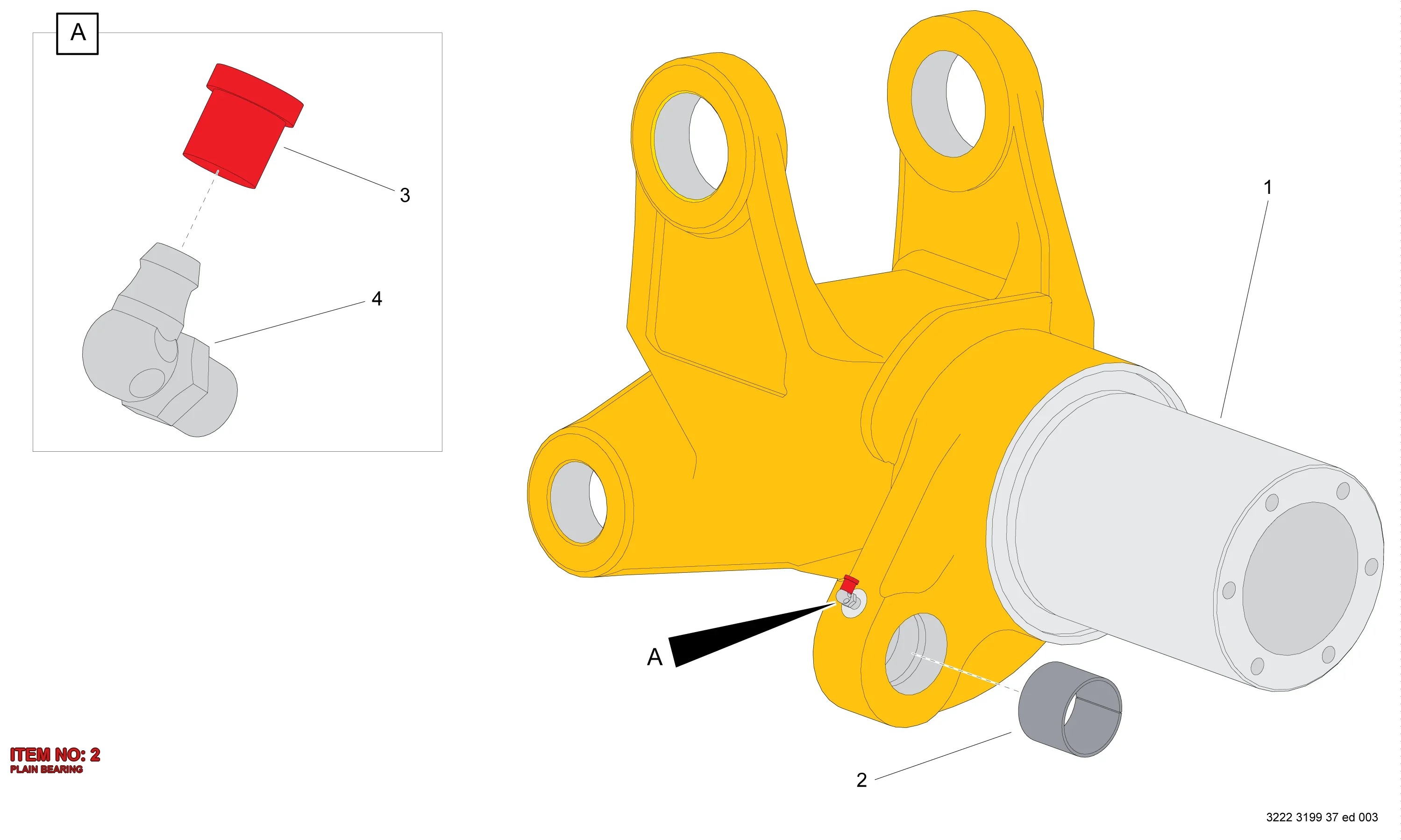 0500 4501 27 PLAIN BEARING - Technical Drawing