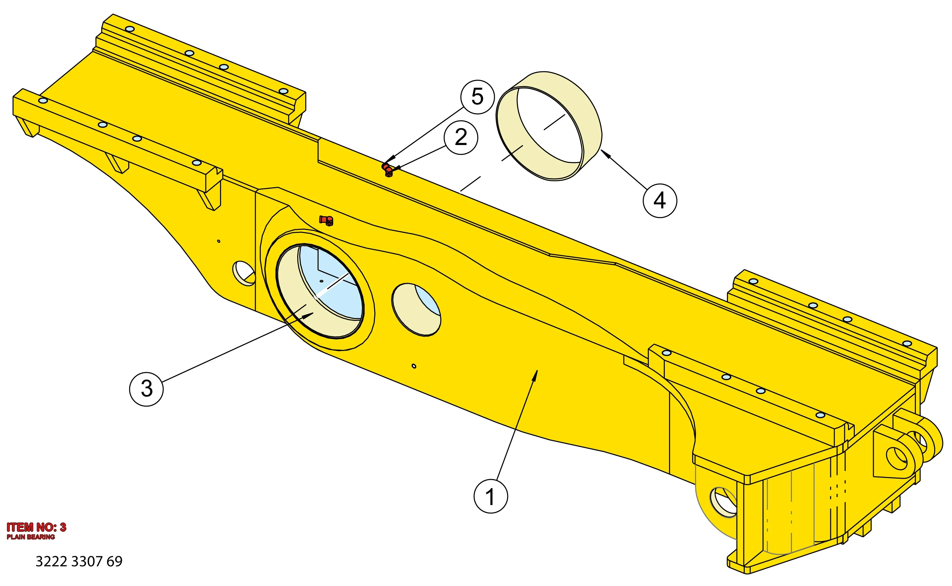 0500 4501 50 PLAIN BEARING - Technical Drawing