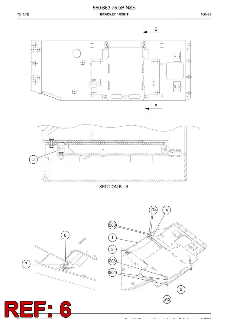 05305806 053 058 06 Bearing - Sandvik Technical Drawing