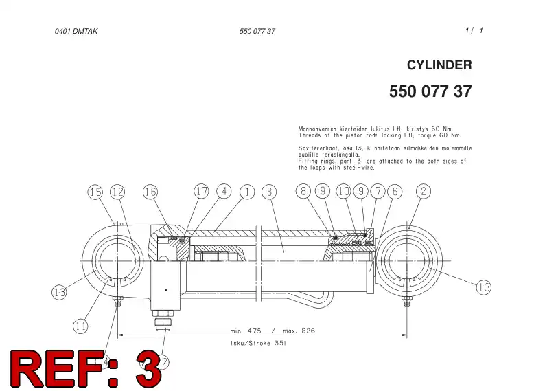 05343418 053 434 18 Rod, PISTON - Sandvik Technical Drawing