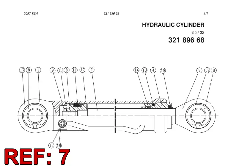 05393868 053 938 68 Rod End - Sandvik Technical Drawing