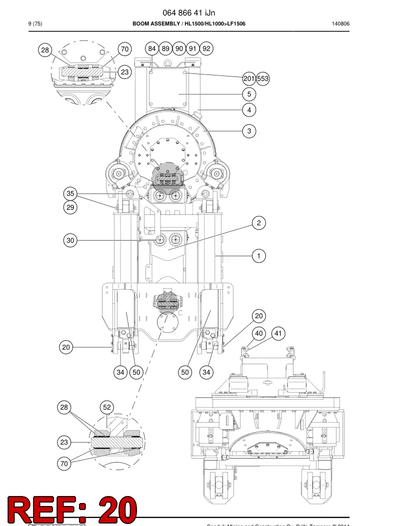 05412308a 054 123 08a Shaft - Sandvik Technical Drawing