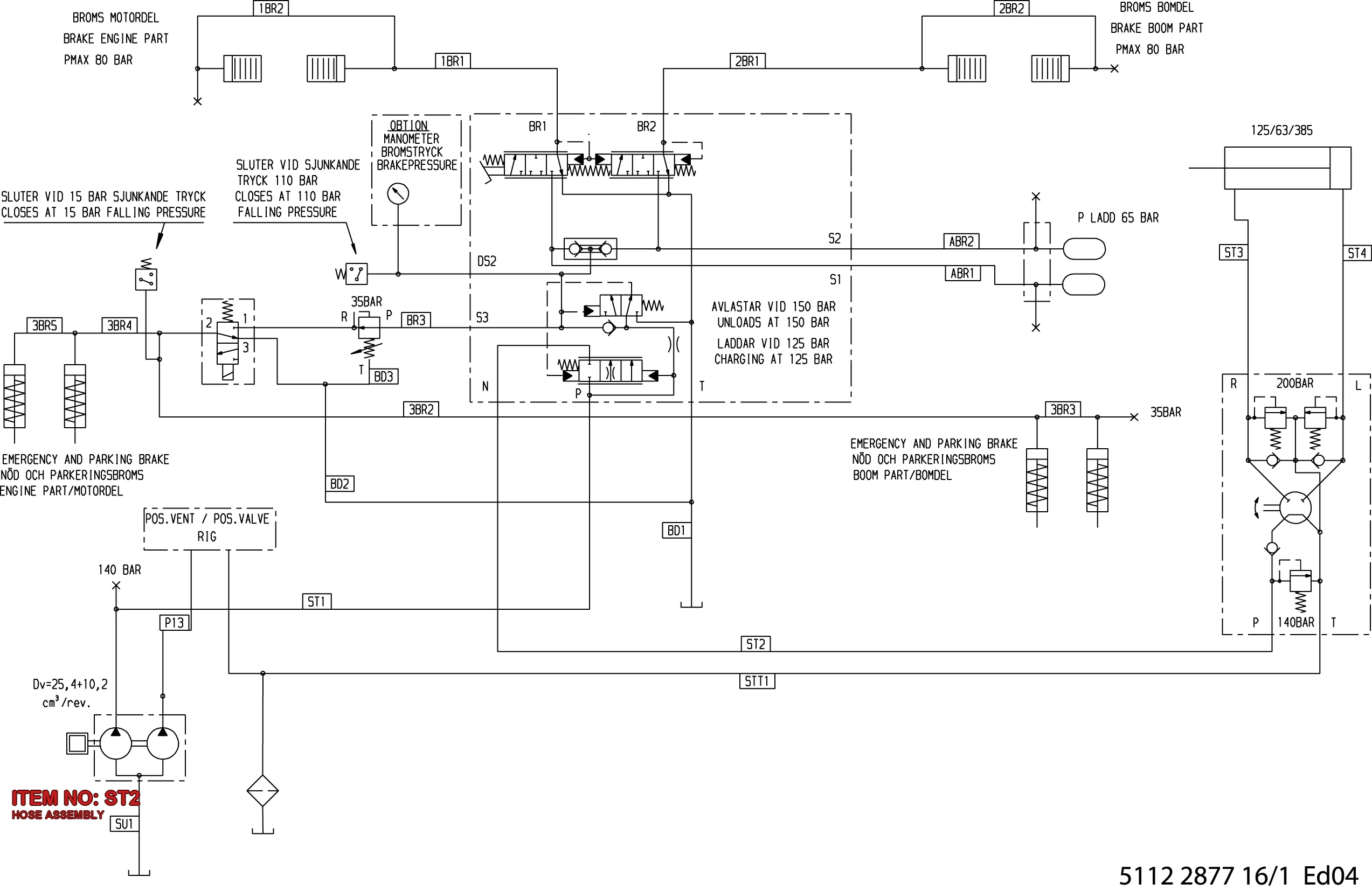 0574 0000 39 HOSE ASSEMBLY - Technical Drawing