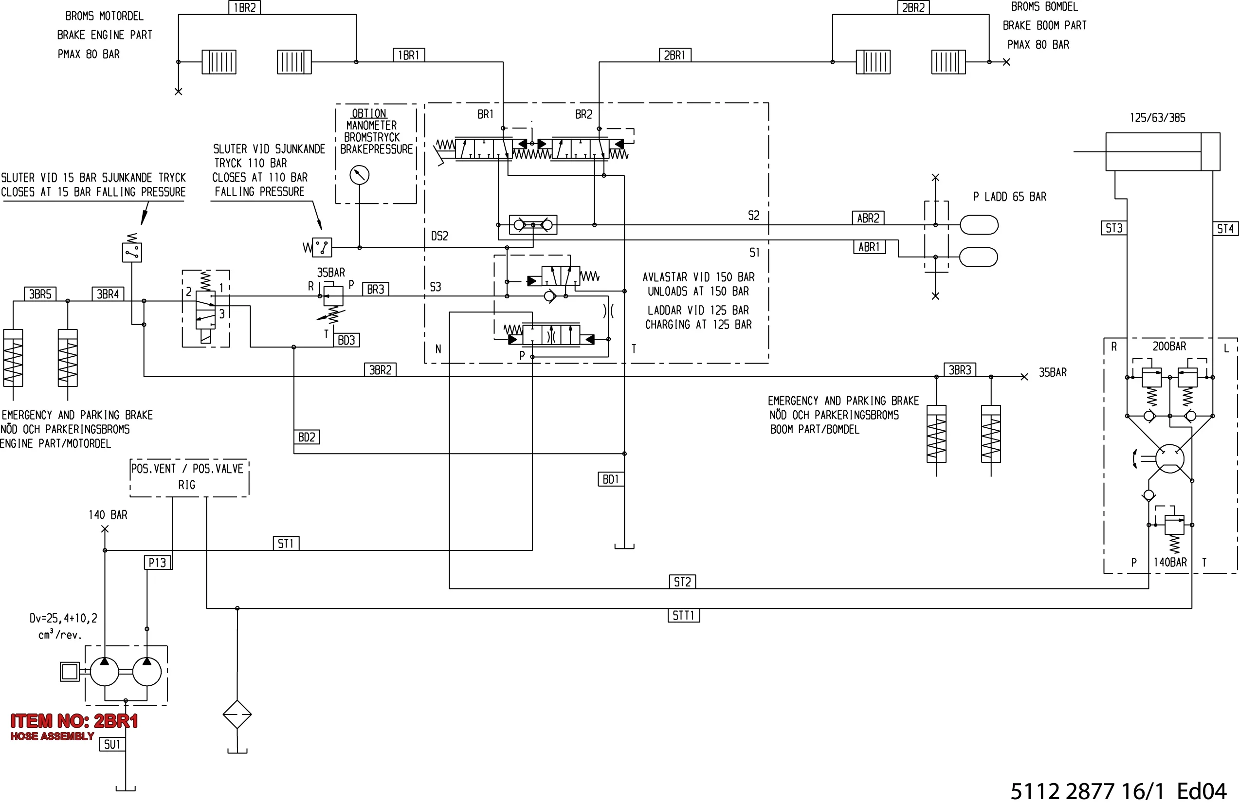 0574 0065 91 HOSE ASSEMBLY - Technical Drawing