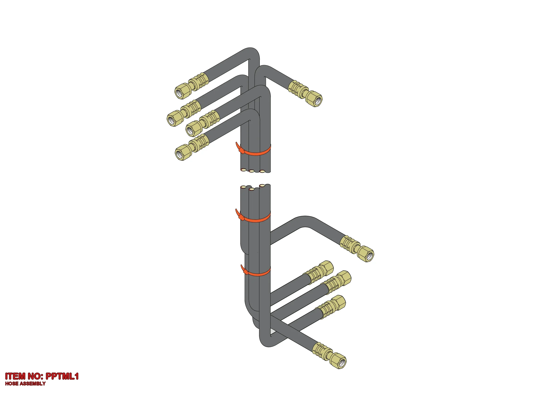 0574 0066 08 HOSE ASSEMBLY - Technical Drawing