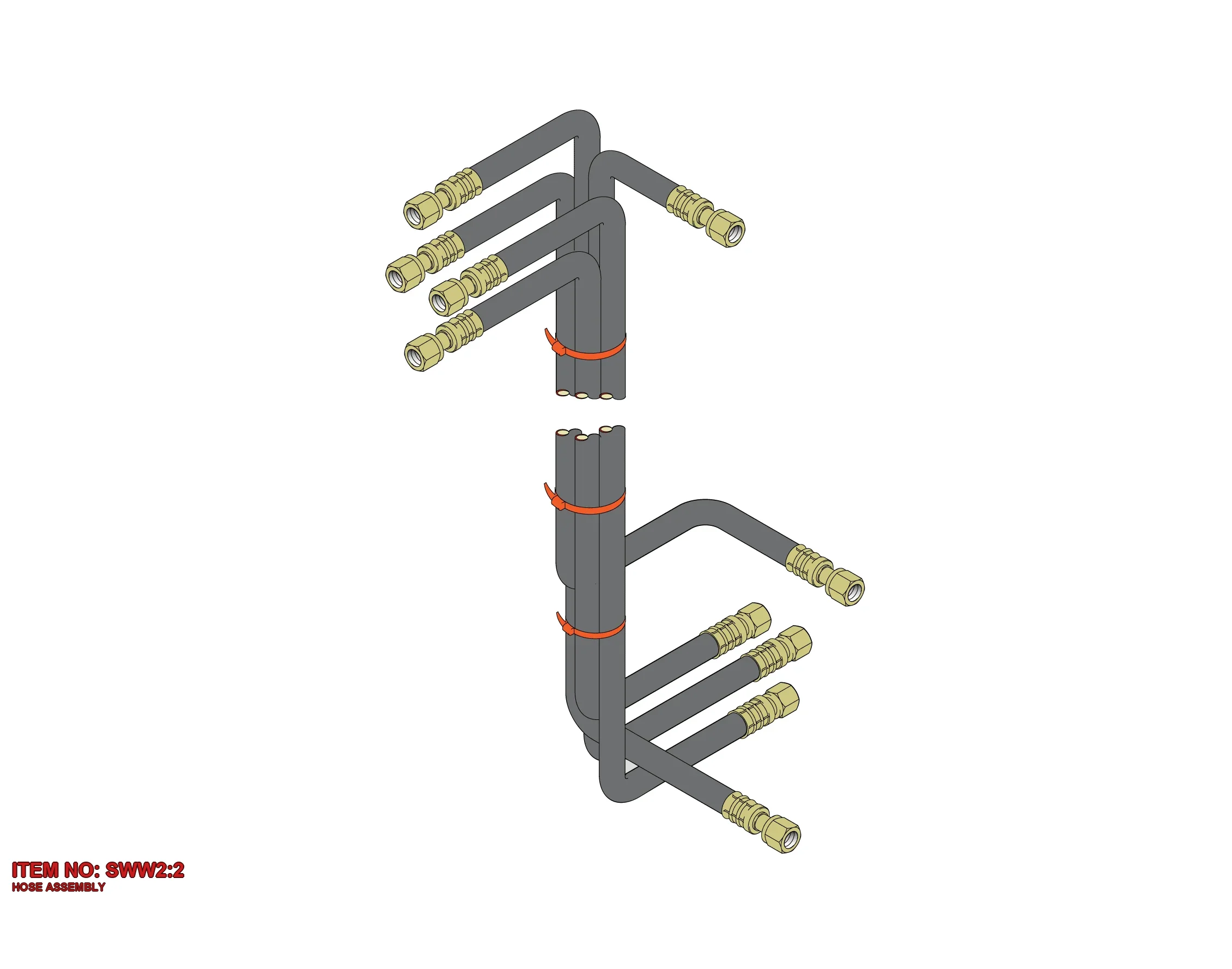 0574 0067 66 HOSE ASSEMBLY - Technical Drawing