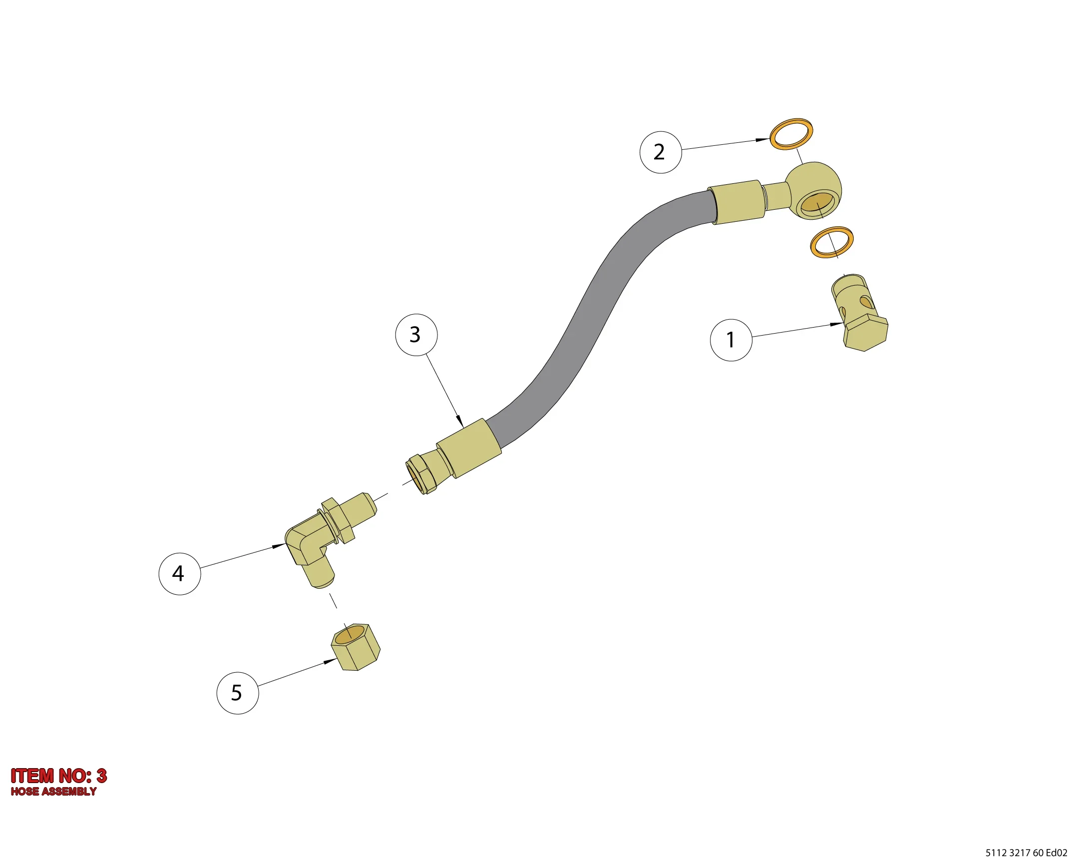 0574 1526 46 HOSE ASSEMBLY - Technical Drawing