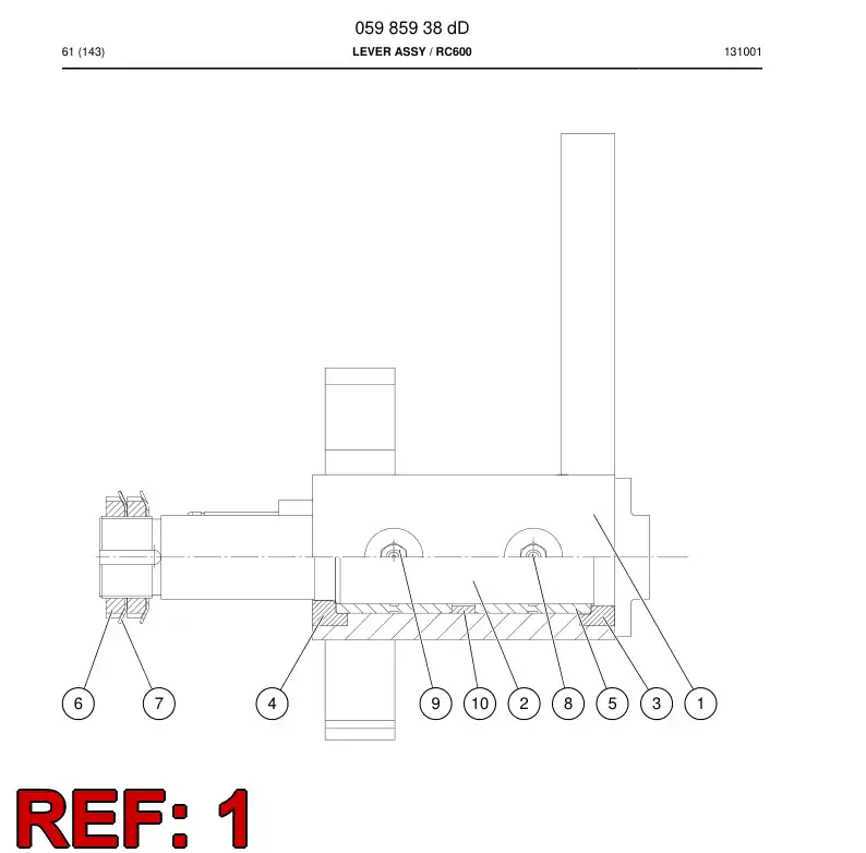 05906778 059 067 78 ALAVANCA - Sandvik Technical Drawing