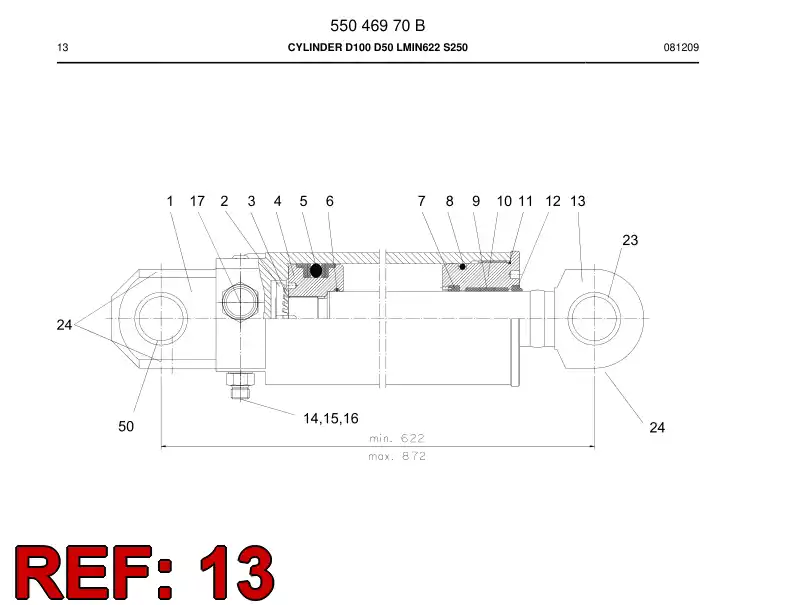 05966608 059 666 08 PISTON ROD - Sandvik Technical Drawing