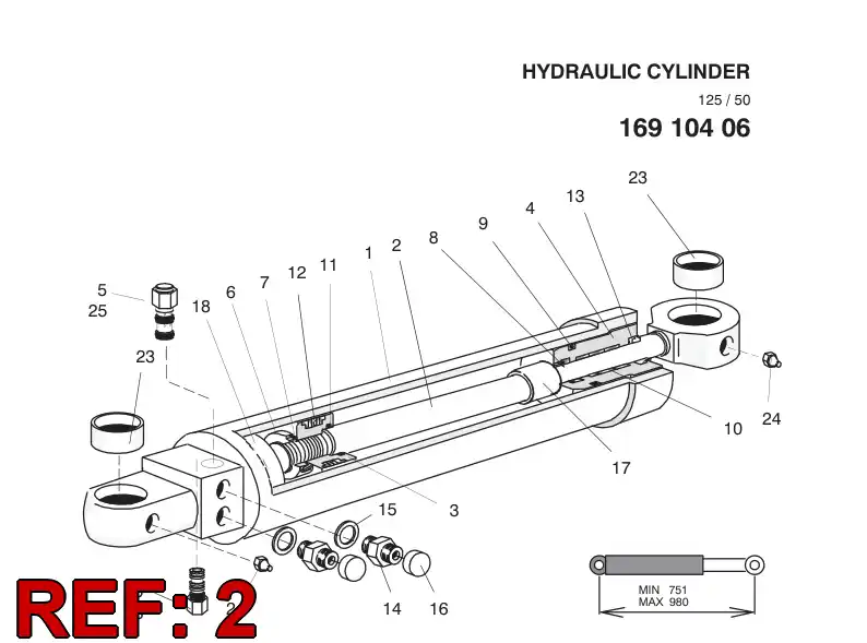 05996308 059 963 08 PISTON ROD ASSY - Sandvik Technical Drawing