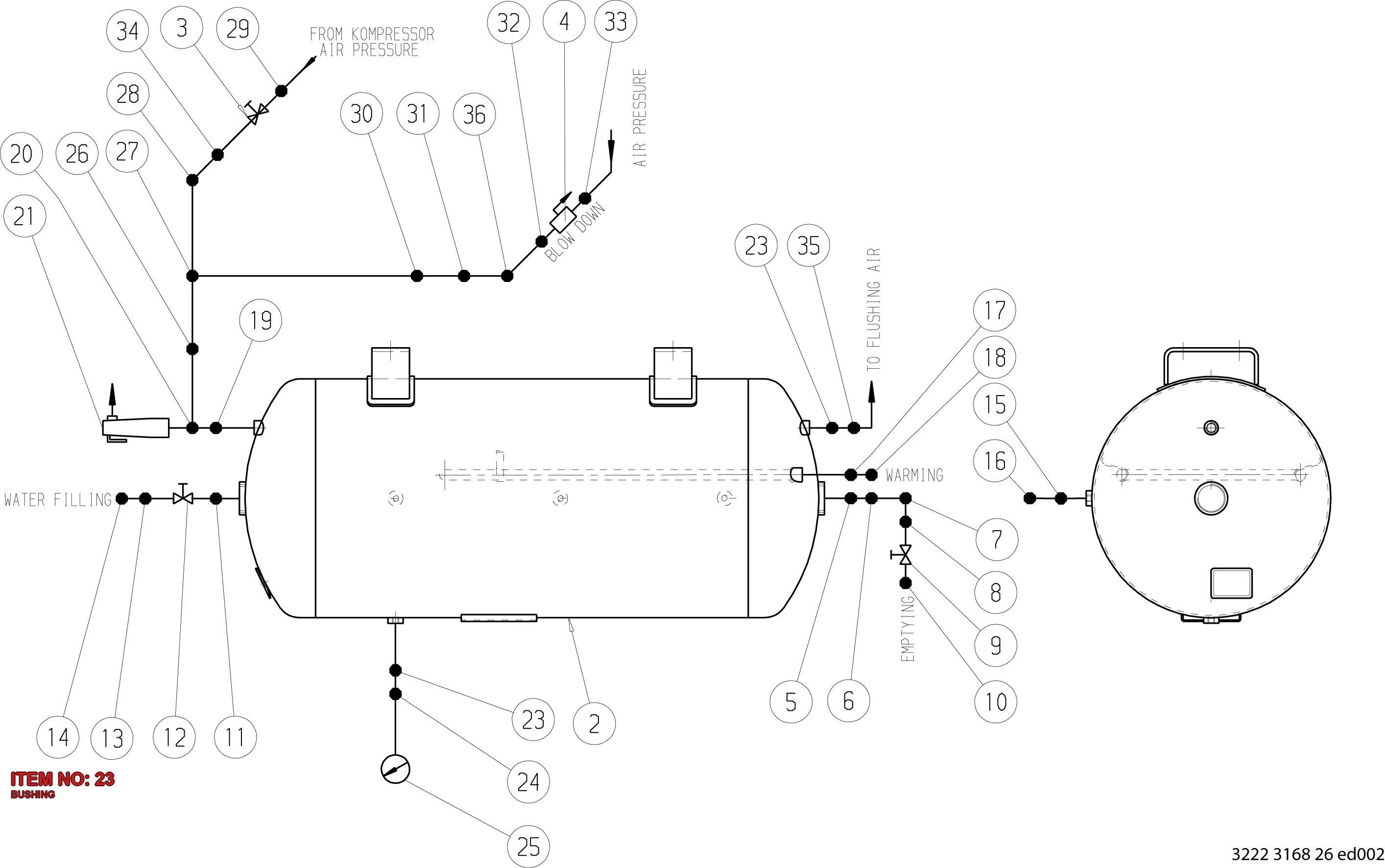 0605 8300 87 BUSHING - Technical Drawing