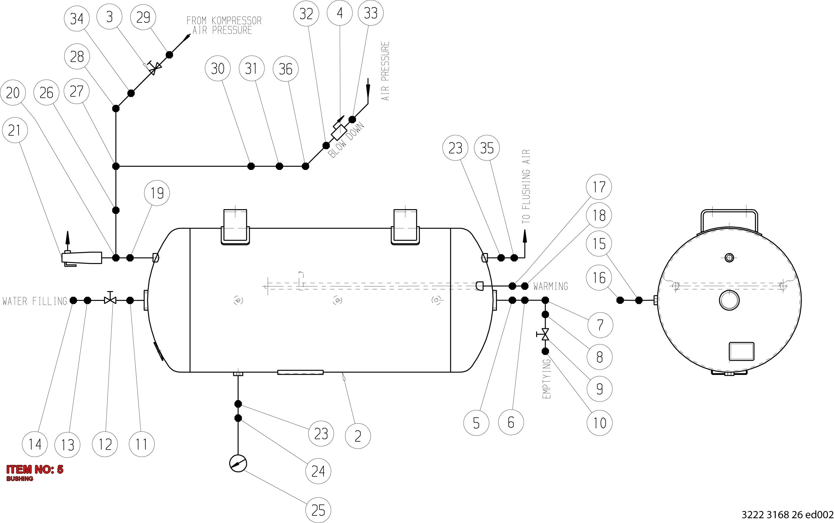 0605 8300 88 BUSHING - Technical Drawing