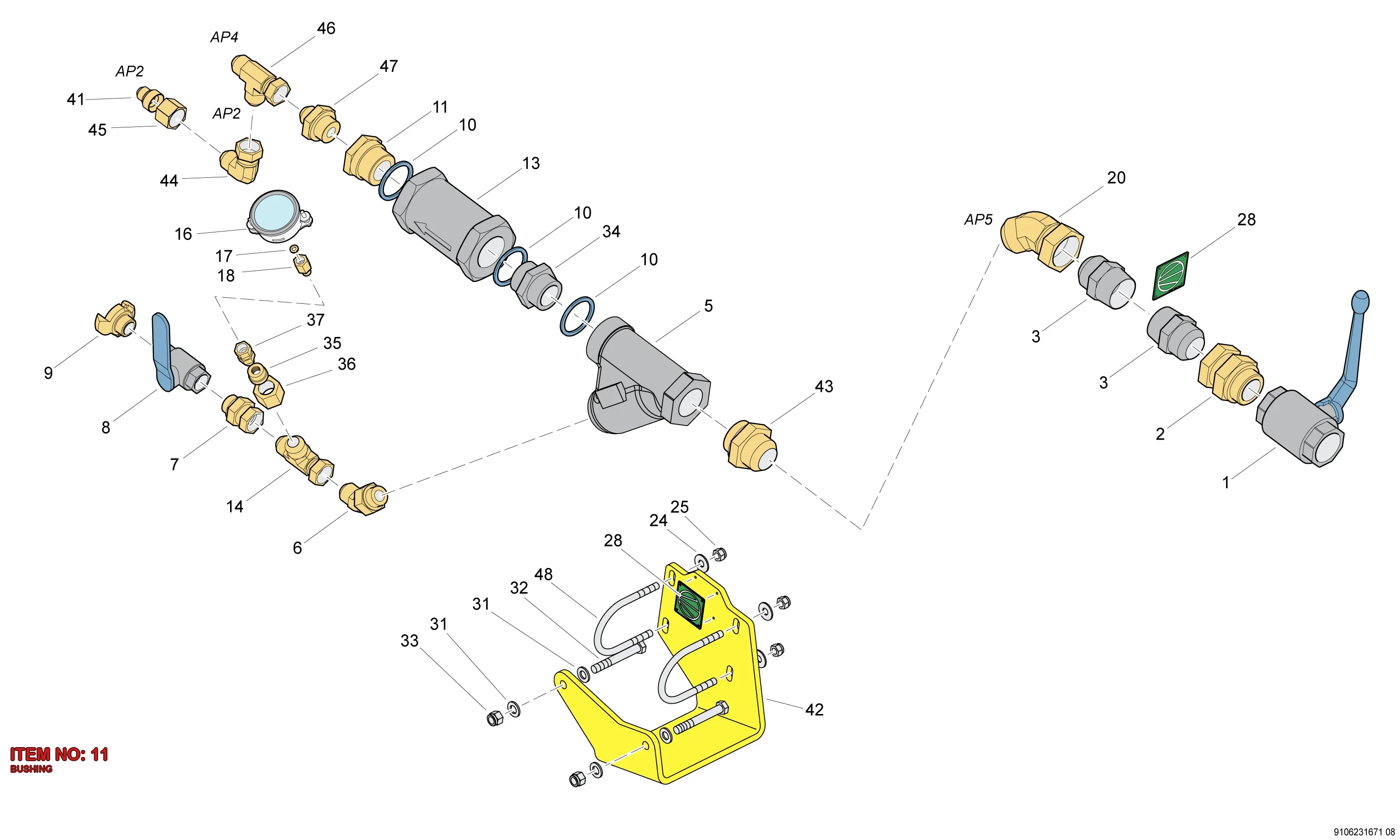 0605 8859 05 BUSHING - Technical Drawing